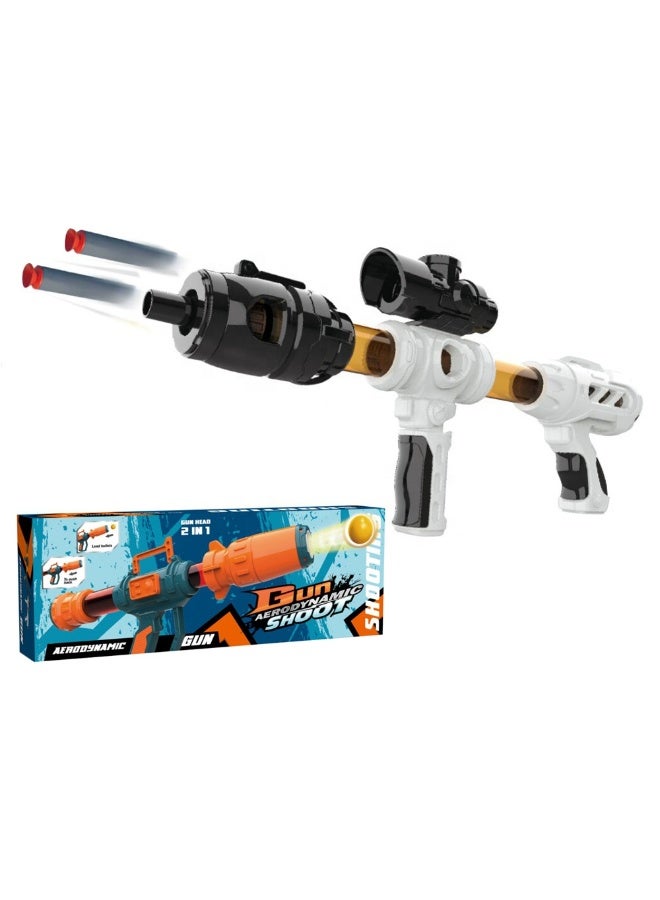 Chamdol 2-in-1 Air Power Pump EVA Soft Ball Blaster Gun Toy with Interchangeable Gun Heads – Safe Foam Bullet Shooting Set for Kids - Image 3